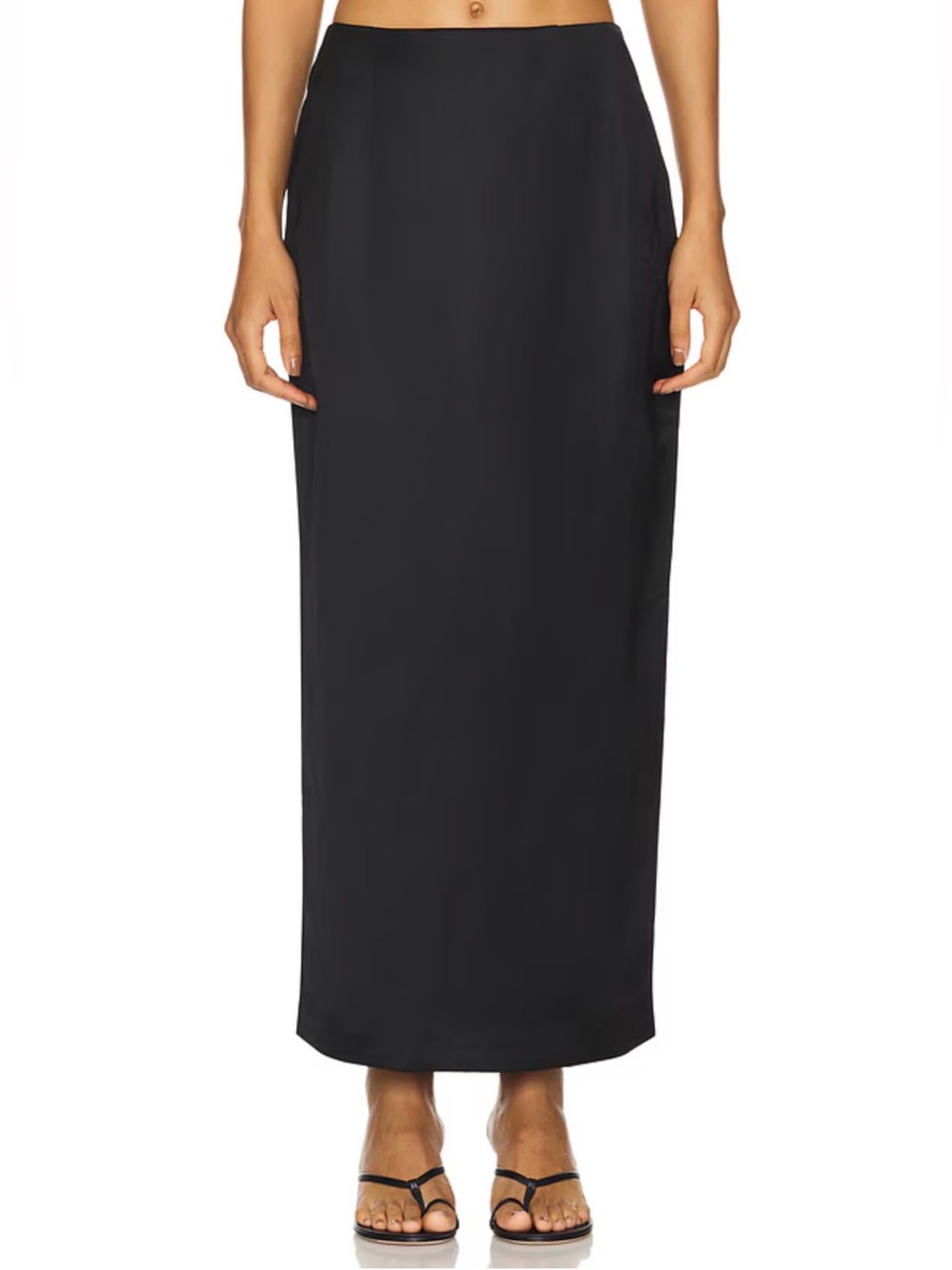 Posse Small Black Linen Skirt Side Slit